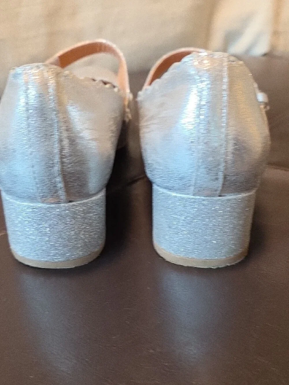 DV by Dolce Vita Kids Silver Mary Jane Flats with Scalloped Edge